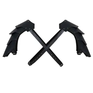 Medieval black leather shoulder pauldrons cosplay armor adjustable cross straps set for men