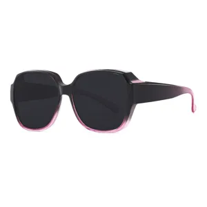 Oversized polarized sunglasses for women men, UV protection driving shades, fit-over eyewear.