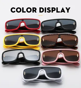Trendy cyberpunk oversized one-piece sunglasses for men and women fashion eyewear.
