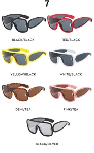 Fashion cyberpunk oversized sunglasses one-piece futuristic hip-hop shades for adults