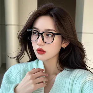 Monture de Lunettes Anti-Lumière Bleue TR90 Carrée à Clous Lunettes Optiques Surdimensionnées Rétro pour Hommes Femmes