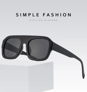 Stylish black square sunglasses detail, UV-protection fashion eyewear for women daily wear.