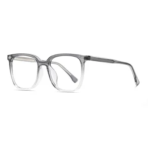 Lunettes carrées transparentes gris dégradé, monture anti-lumière bleue pour femmes et hommes.