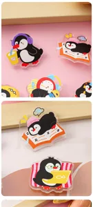 Süße Cartoon Acryl Pinguin Brosche Kinder Schultasche Anhänger kreatives Kleidung Zubehör