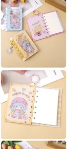 Joli carnet de notes à anneaux en acrylique de dessin animé pour étudiants et enfants.