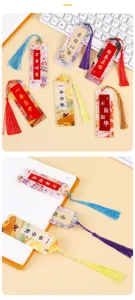 Chinesische Acryl Lesezeichen mit bunten Quasten für das Lernen und Prüfung Segen Dekor.