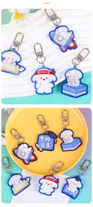 Cute cartoon puppy acrylic keychain motivational schoolbag pendant student gift accessories