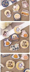 Cute Mid-Autumn festival cartoon acrylic badges cute brooches schoolbag decoration gifts.