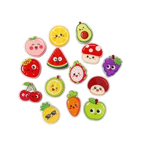 Niedliche Cartoon Frucht Pilz Acryl Clips Set Snack Verschlussklammern fuer Buero und Zuhause