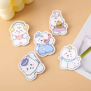 Cute Cartoon West Highland Dog Acrylic Brooch Backpack Decoration Badge Printed Animal Lapel Pin For Kids Casual Clothing Jewelry