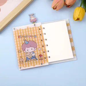 Acryl A7 Ringbuch Notizbuch mit niedlichem Cartoon Design austauschbare Loseblatt Tagebuch