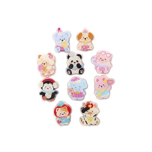 Süße Cartoon Tier Acryl Klips Set Transparente Schreibwaren Büroklammern Snack Clips