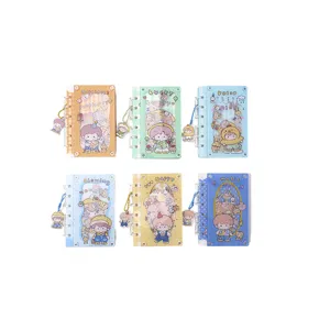 Niedliches A7 Acryl Shaker Ringbuch süßer Cartoon Junge Tagebuch nachfüllbarer Kalender A7