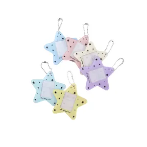 Llavero soporte de tarjeta de foto acrílico de estrella lindo funda protectora kpop 1 pulgada