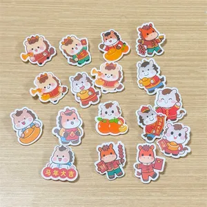 Cartoon Horse Acrylic Brooch Zodiac Horse Badge Pin For New Year Gift Decorative Jewelry Accessory For Kids Women