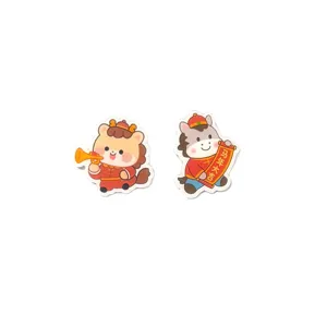 Cute cartoon Year of the Horse acrylic brooch, creative festival gift cute pin badge accessory.