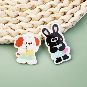 Lindo conjunto de broches acrílicos con animales de dibujos animados para mochilas y bolsos.