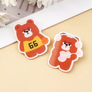 Cute cartoon bear acrylic brooch badges set, stylish backpack pins and apparel accessories.