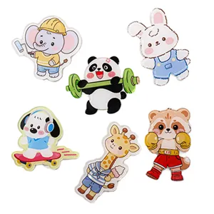 Cute cartoon animal acrylic pins badge set, lovely decorative bag accessories and patches.