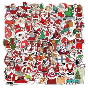 Waterproof Christmas Santa Claus cartoon graffiti stickers for water bottles and luggage decoration set.