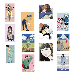 Retro Japanese anime girl stickers aesthetic vintage illustration waterproof decals for laptop