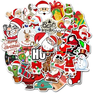 Christmas stickers waterproof PVC cute decals for phone case cup refrigerator holiday decor