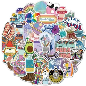 50pcs Waterproof Cartoon Graffiti Stickers Cute Aesthetic Decals for Laptop Water Bottle Luggage