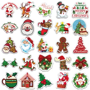 Christmas waterproof stickers set for water bottle phone case laptop decoration holiday decor.
