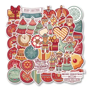 Christmas waterproof PVC stickers set decorative decals for phone case and tumbler cup
