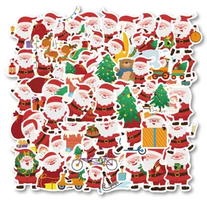Christmas waterproof stickers set cute Santa Claus decals for phone case water bottle
