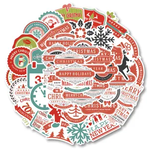 Christmas waterproof PVC stickers pack for phone case water cup fridge decoration decals