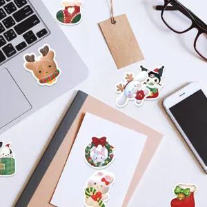 Christmas waterproof PVC stickers cute cartoon laptop phone case decor aesthetic decals pack