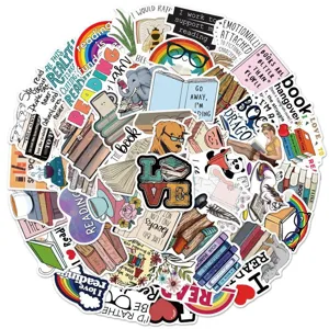 50pz adesivi graffiti di lettura impermeabili per laptop skateboard bottiglia d'acqua