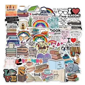 Giornata Mondiale Del Libro Adesivi In PVC Impermeabili Per Graffiti Tema Di Lettura Decalcomanie Per Bagagli Skateboard Bottiglia D'Acqua