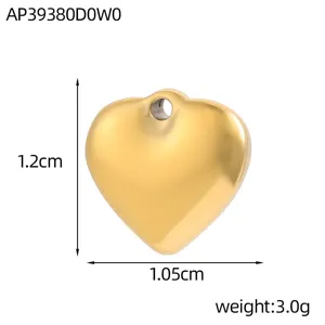 Detailansicht Edelstahl-Herzanhänger mit 1,2 cm Höhe und 3,0 g Gewichtsangaben.