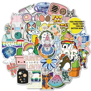 50 pcs waterproof cartoon graffiti stickers aesthetic cute vinyl decal pack for laptop water bottle