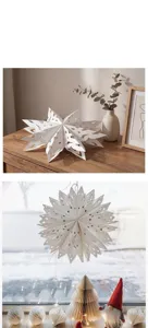 Detailed view of 3D paper star lantern lampshade, perfect for Christmas home and window holiday decor.