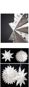 Christmas 3D paper star lantern pendant snowflake design for holiday home and window decor.