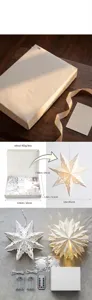 Paper star lantern Christmas hanging decoration with LED lights and remote control for home.