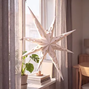 Weihnachten Papier Stern Pendelleuchte Schirm, mehrspitzige hohle Feiertagsdeko.