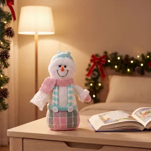 Christmas snowman plush toy doll for holiday home decoration and window display gift.