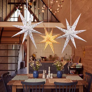 Weihnachten Papier Stern Laterne Anhänger dekorativer Lampenschirm für Innenfenster