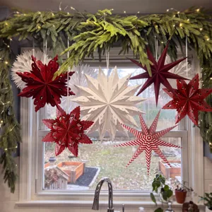 Weihnachten Papierstern Hängende Dekoration Hohl Schneeflocke Laterne für Fest Partei