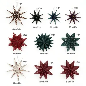 Christmas paper star hanging decorations 30 45 60cm Nordic hollow snowflake lantern props