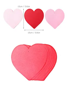 Valentijn hart papier kaarten voor huwelijk feest decoratie roze rode DIY wenskaarten 15cm