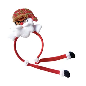 Serre-tête Père Noël de Noël avec jambes pendantes, accessoire de fête mignon.