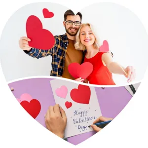 Valentijnsdag hart papieren kaarten, rode en roze hartvormige notities voor feestdecoratie.