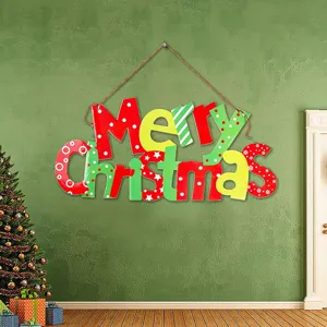 Christmas decorative hanging sign Merry Christmas letters foam board door plaque festival item