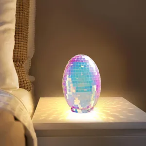 Glitzernde Diskokugel Ei Nachtlicht kreative Mosaik Glas Tischlampe fuer Osterdeko