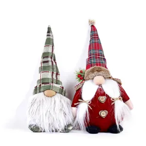 Christmas gnome plush toy decoration, cute faceless Swedish Tomte doll for holiday home table decor.